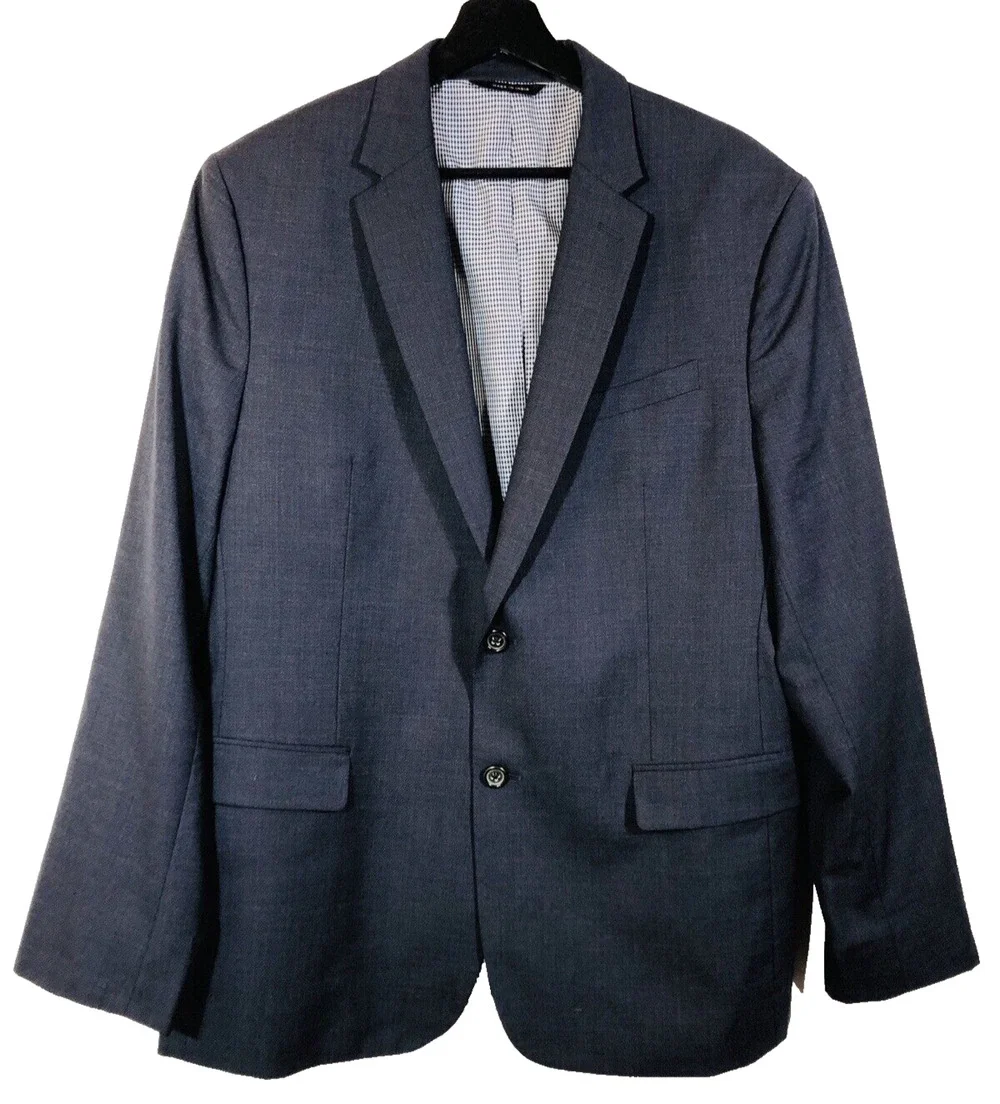 Banana Republic Marzotto Wool Blazer Mens 44R Navy Modern Slim Fit Sport Coat